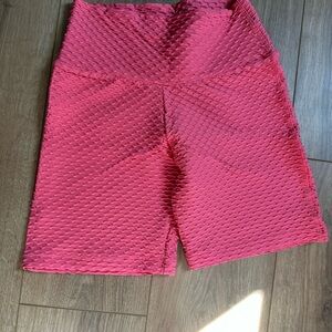 Pink Textured Women's Shorts